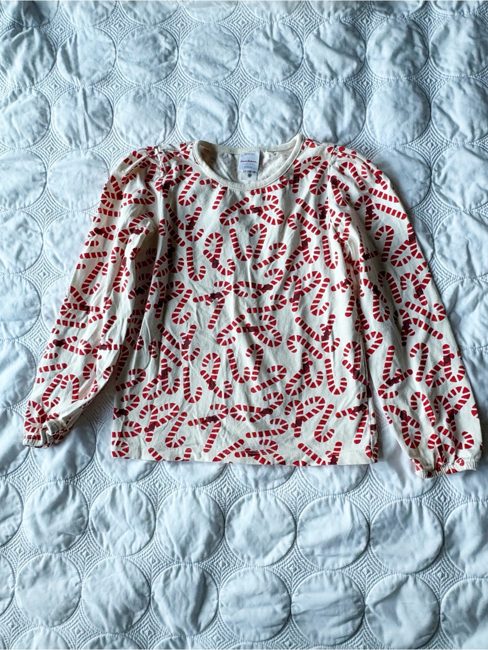 Hanna Andersson Candy Cane Print Long Sleeve T-shirt